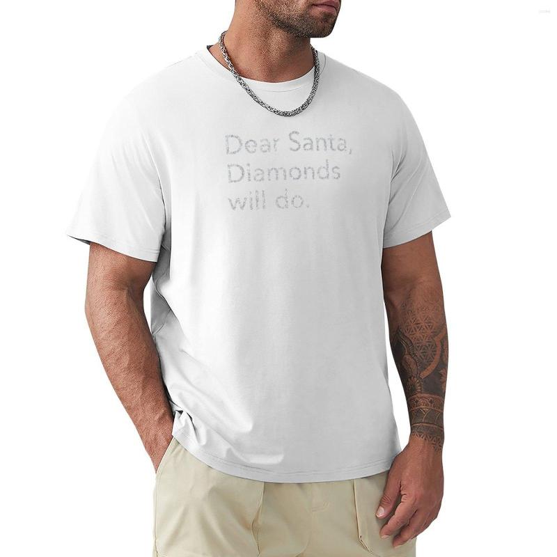 Men's Polos Dear Santa Diamonds Will Do Glittery Look T-Shirt Hippie Clothes Funny T Shirts For Men Graphic, Yellow