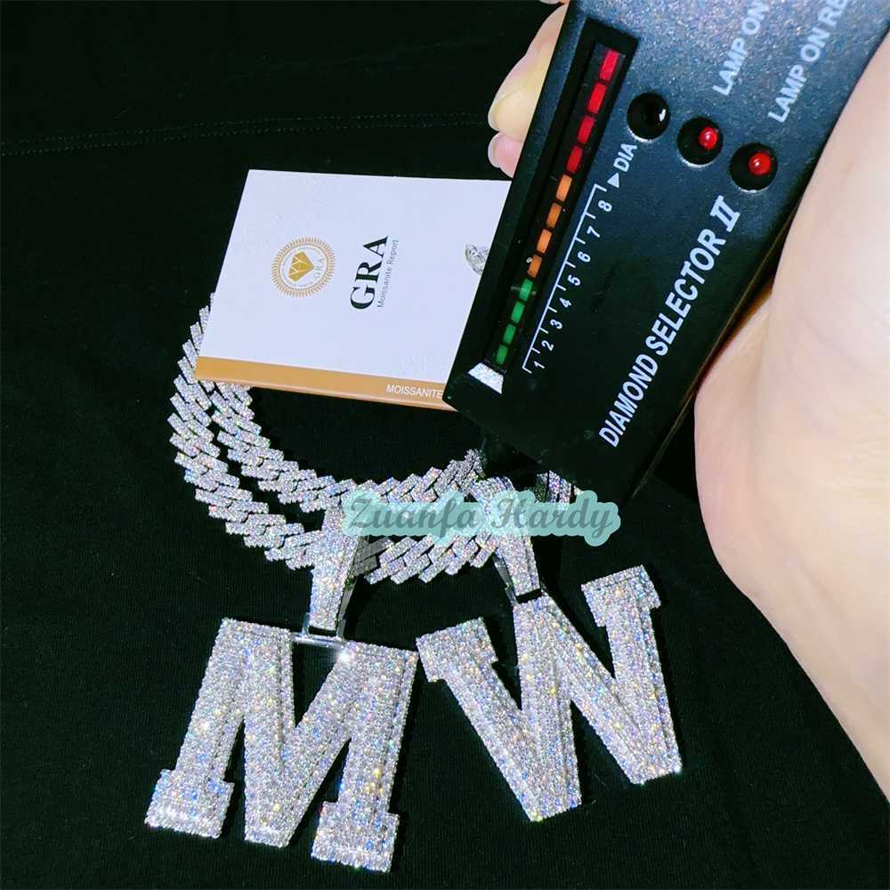 Rock Style Iced Out Jewelry Vvs Moissanites Diamonds Necklace Pendant Initial a z 925 Silver Custom Hip Hop Pendant
Rock Style Iced Out Jewelry Vvs Moissanites Diamonds Necklace Pendant Initial a z 925 Silver Custom Hip Hop Pendant