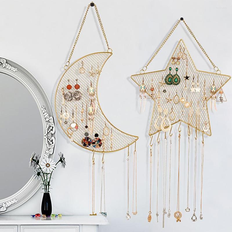Jewelry Pouches Moon Star Shaped Wrought Iron Grid Earrings Organizer Necklace Ring Storage Rack Display Stand Wall Shelf For Bedroom
Jewelry Pouches Moon Star Shaped Wrought Iron Grid Earrings Organizer Necklace Ring Storage Rack Display Stand Wall Shelf For Bedroom