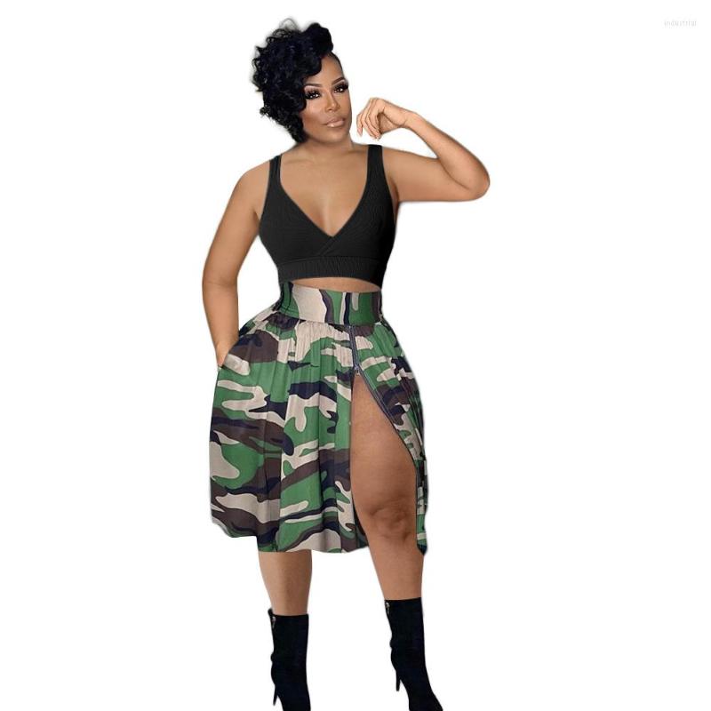 Skirts Fashion Women Summer Skirt Female Streetwear Bottoms Girl' Camouflage Zipper Slit Faldas Lady' Knee Length
Skirts Fashion Women Summer Skirt Female Streetwear Bottoms Girl' Camouflage Zipper Slit Faldas Lady' Knee Length