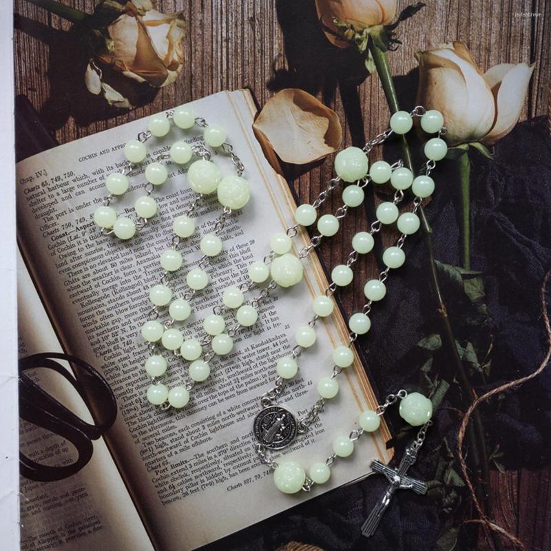 Pendant Necklaces Luminous Rosary Beaded Necklace For Women Men Crucifix Jesus Christ St. Benedict Cross Catholic Prayer Jewelry
Pendant Necklaces Luminous Rosary Beaded Necklace For Women Men Crucifix Jesus Christ St. Benedict Cross Catholic Prayer Jewelry