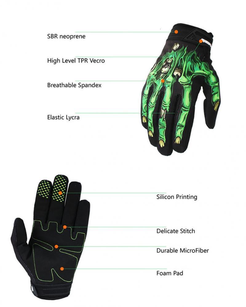 Sports Gloves Skull Rose Motocross Bicycle Gloves MTB Off-Road Mountain Bike Guantes Motorcycle Hard Shell Gloves Outdoor Sport Cycling Glove 230628