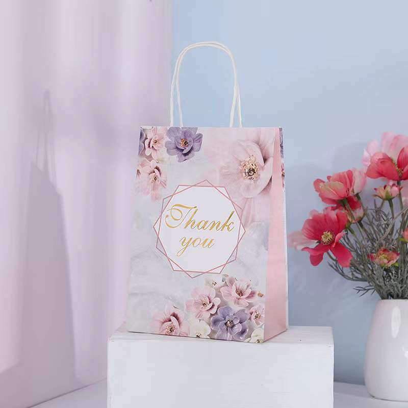 Gift Wrap 122448pcs Kraft Paper Bags Thank You Portable Gift Bag Wedding Candy Chocolate Packaging Christmas Birthday Favors Party Decor 230627