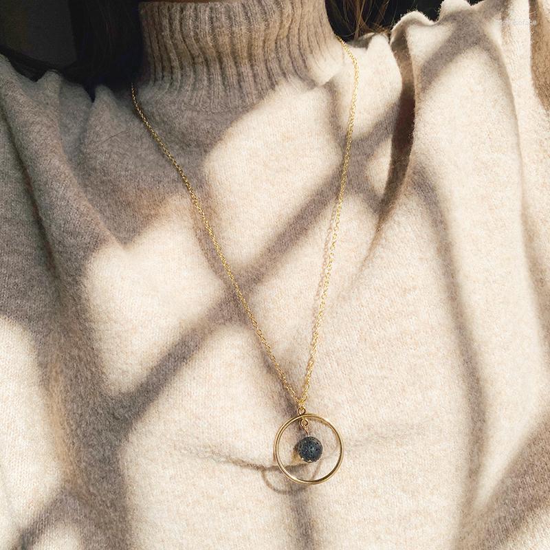 Pendant Necklaces Eternal Moon Lava Stone Essential Oil Diffuser Necklace 10mm Aroma Sweater Chain
Pendant Necklaces Eternal Moon Lava Stone Essential Oil Diffuser Necklace 10mm Aroma Sweater Chain