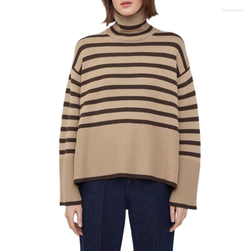 Women' Sweaters Autumn Women Turtleneck Sweater Pullover Hem Slit Loose Stripes Long Sleeve Warm Female Retro Jumper Tops
Women' Sweaters Autumn Women Turtleneck Sweater Pullover Hem Slit Loose Stripes Long Sleeve Warm Female Retro Jumper Tops