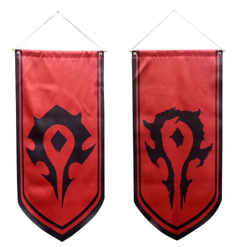 Banner Flags 57x130cm Game WOW Version Alliance Flag For The Horde Flag Banner Lion World of War craf Movie Horde Wall Hanging Banner 230627