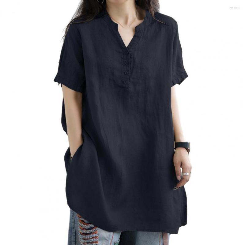 Women's Blouses Women Summer Top Short Sleeves V Neck Mid Length Solid Color Pullover Soft Thin Casual Loose Buttons Lady Daily Shirt, White
Women's Blouses Women Summer Top Short Sleeves V Neck Mid Length Solid Color Pullover Soft Thin Casual Loose Buttons Lady Daily Shirt, White