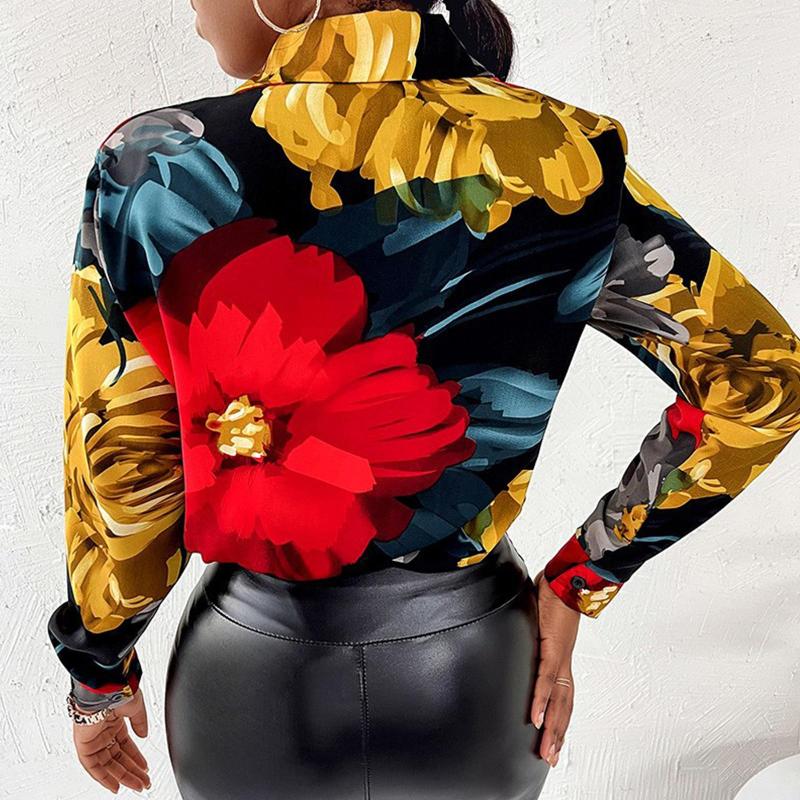 Women's Blouses Ladies Printed Summer Turn Down Collar Basic Shirt Elegant Style Long Sleeve Button Daily Outfit, Black
Women's Blouses Ladies Printed Summer Turn Down Collar Basic Shirt Elegant Style Long Sleeve Button Daily Outfit, Black