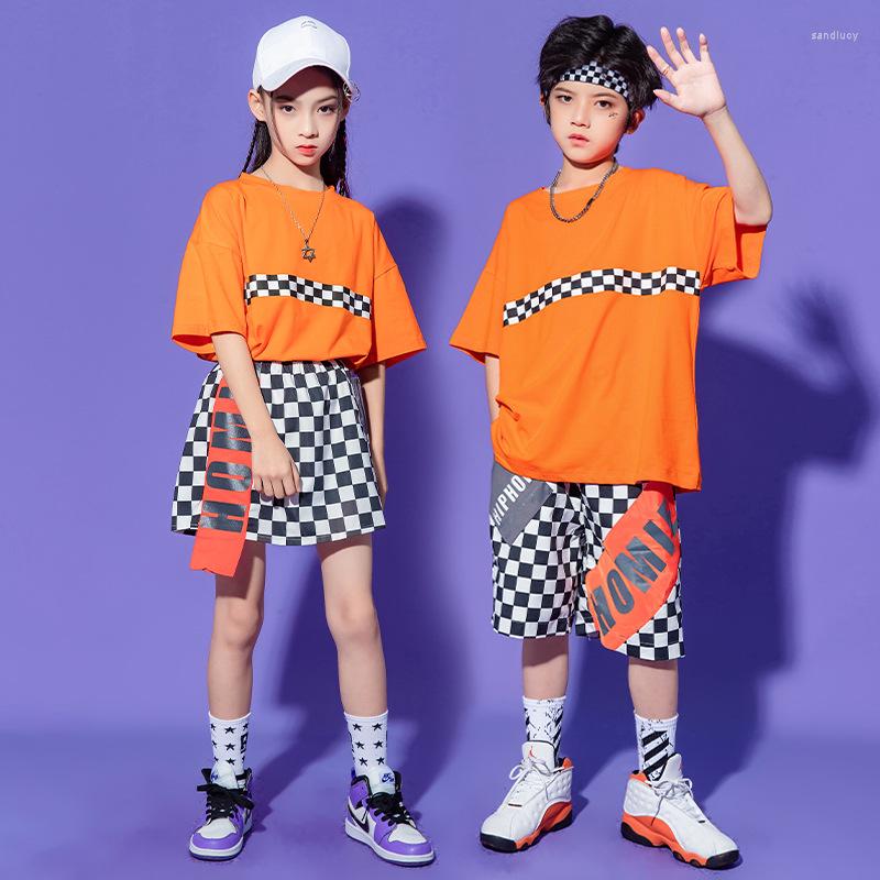 Stage Wear Kid Hip Hop Clothing Orange Oversized T Shirt Top Summer Checkered Shorts Skirt Mini For Girl Boy Jazz Dance Costume Set Clothes, T shirt skirt set
Stage Wear Kid Hip Hop Clothing Orange Oversized T Shirt Top Summer Checkered Shorts Skirt Mini For Girl Boy Jazz Dance Costume Set Clothes, T shirt skirt set