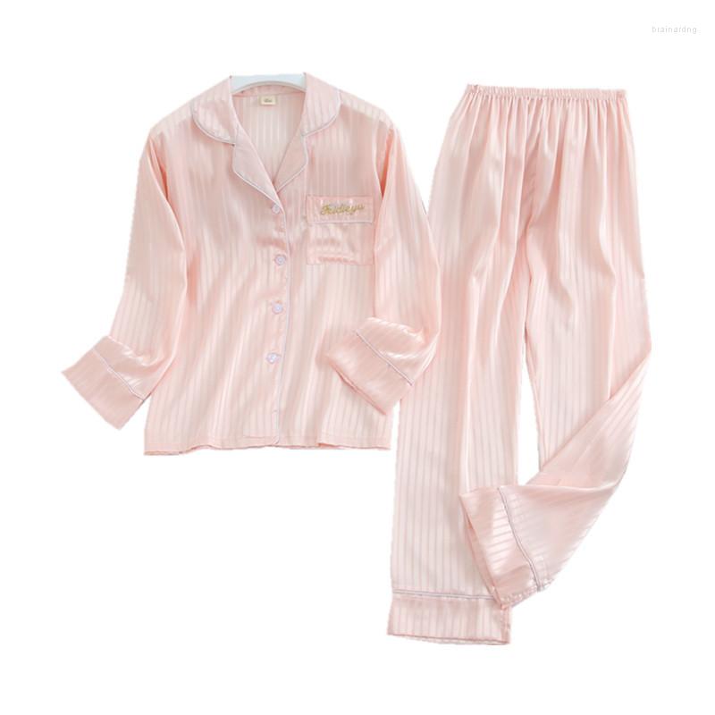 Women's Sleepwear Couple's Pajamas Long Sleeve Pants Set Spring And Autumn Ice Silk Lapel Simple Leisure Home Wear Women's Thin, 9815woman
Women's Sleepwear Couple's Pajamas Long Sleeve Pants Set Spring And Autumn Ice Silk Lapel Simple Leisure Home Wear Women's Thin, 9815woman