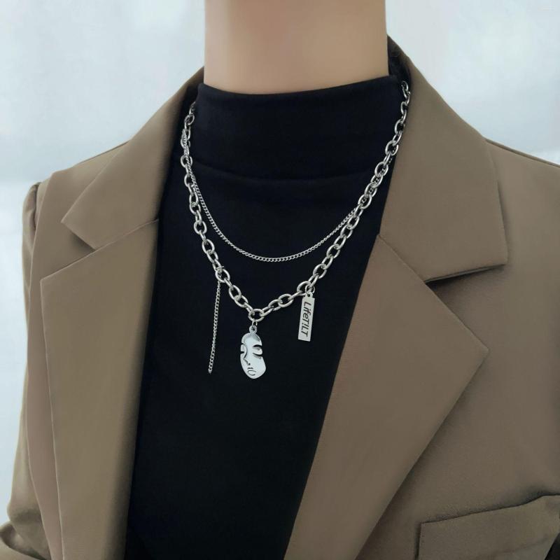 Pendant Necklaces Face 2-layer Necklace For Women Girls Silver Color Stainless Steel Charm Jewelry Gift Wholesale(GN379)
Pendant Necklaces Face 2-layer Necklace For Women Girls Silver Color Stainless Steel Charm Jewelry Gift Wholesale(GN379)