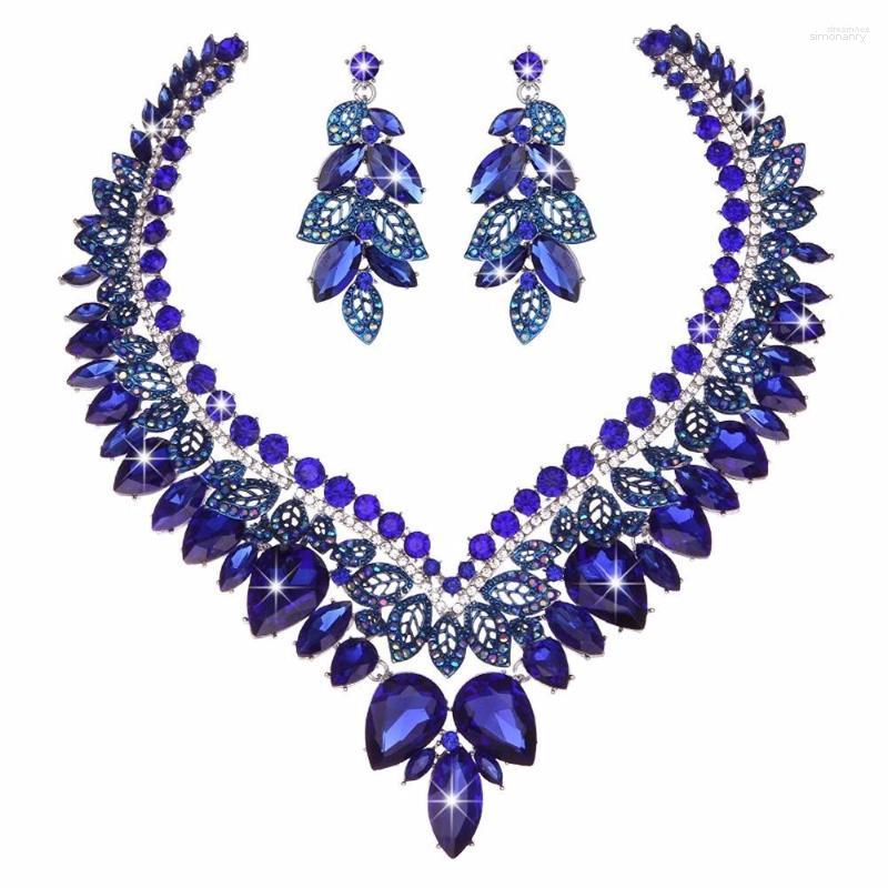 Necklace Earrings Set Rhinestone Crystal Bridal Wedding Royal Blue Women Party Earring Brides Fit Dress Fashion Big Accessories, Picture shown
Necklace Earrings Set Rhinestone Crystal Bridal Wedding Royal Blue Women Party Earring Brides Fit Dress Fashion Big Accessories, Picture shown