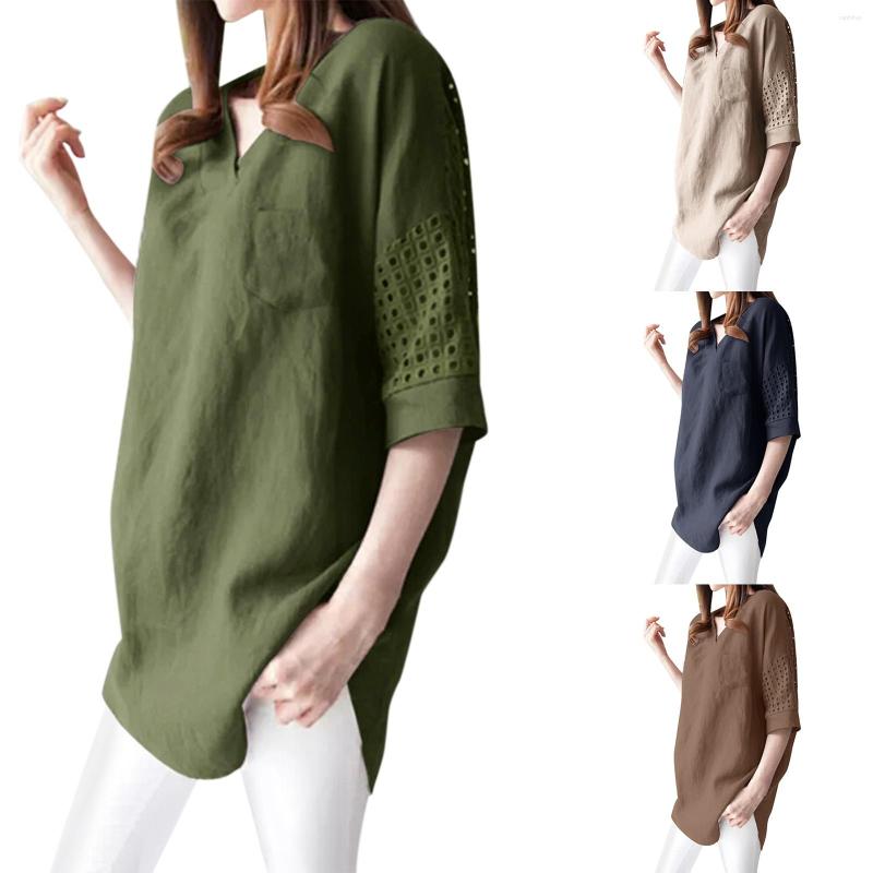 Women' Blouses Women' Solid Color V Neck Cotton Blouse Shirt Half Sleeve Simplicity Basic Blusas Elegant Holiday Tops Oversized, Khaki
Women' Blouses Women' Solid Color V Neck Cotton Blouse Shirt Half Sleeve Simplicity Basic Blusas Elegant Holiday Tops Oversized, Khaki