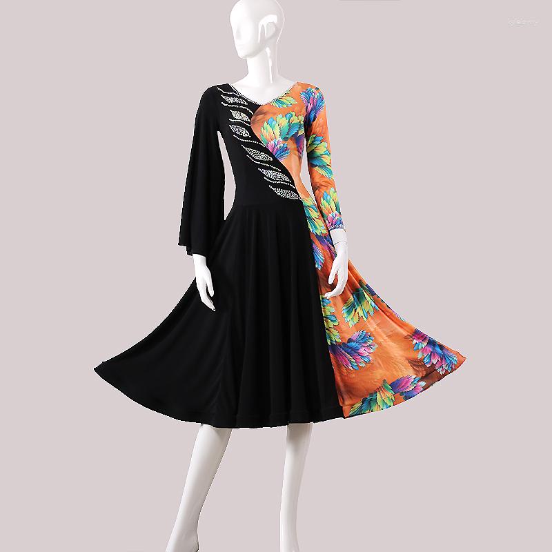 Stage Wear The National Standard Modern Dance Clothing Big Pendulum Dress Practice Ballroom Dancing Waltz, Black
Stage Wear The National Standard Modern Dance Clothing Big Pendulum Dress Practice Ballroom Dancing Waltz, Black