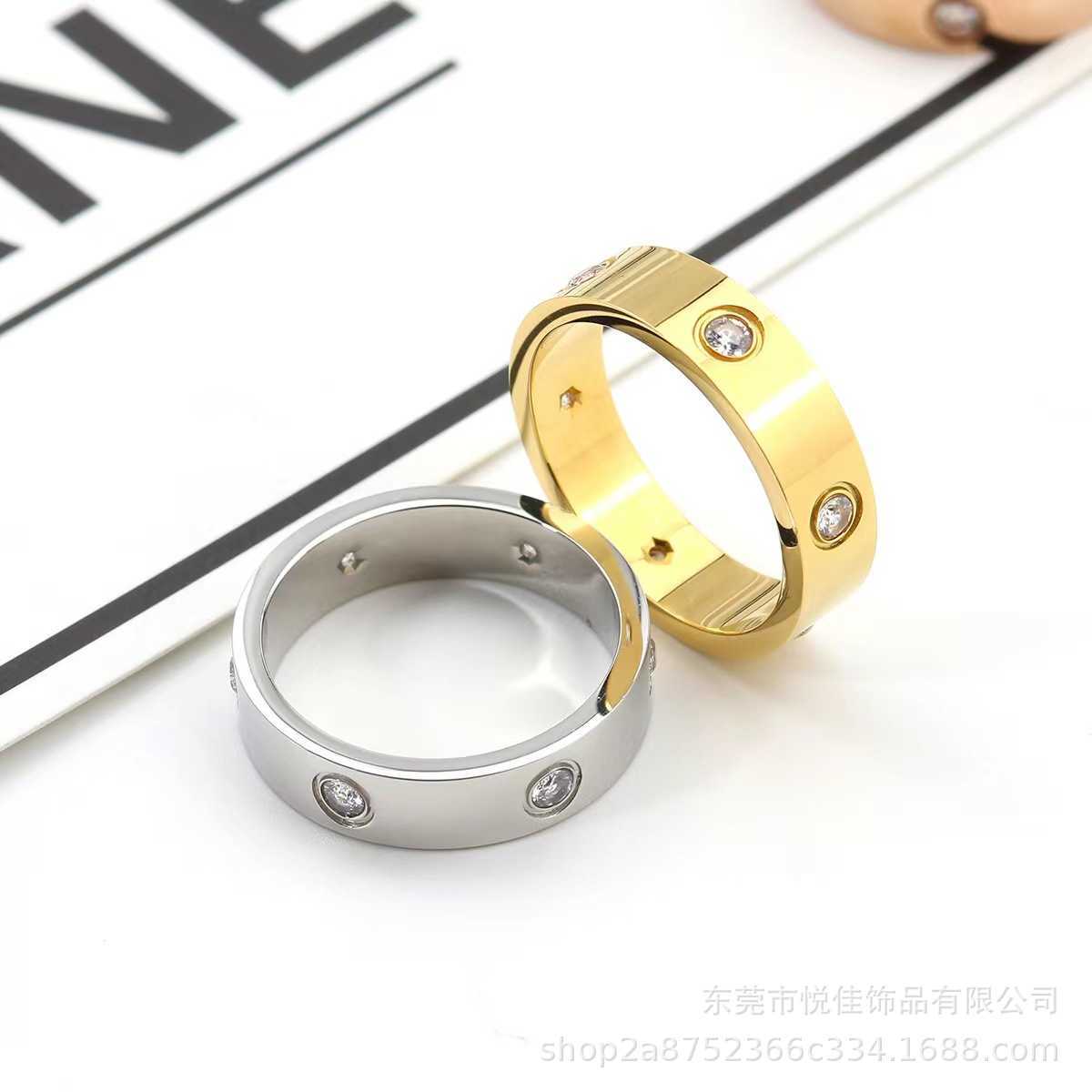 Original designer Titanium steel all-nail ring ins Carti fashion rose gold stainless six-diamond couple With logo
Original designer Titanium steel all-nail ring ins Carti fashion rose gold stainless six-diamond couple With logo