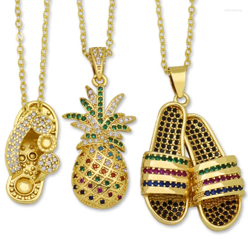Pendant Necklaces Exquisite Slippers Pineapple For Woman High Quality Brass Gold Plated Trendy Romantic Multicolor Rhinestone Jewelry
Pendant Necklaces Exquisite Slippers Pineapple For Woman High Quality Brass Gold Plated Trendy Romantic Multicolor Rhinestone Jewelry