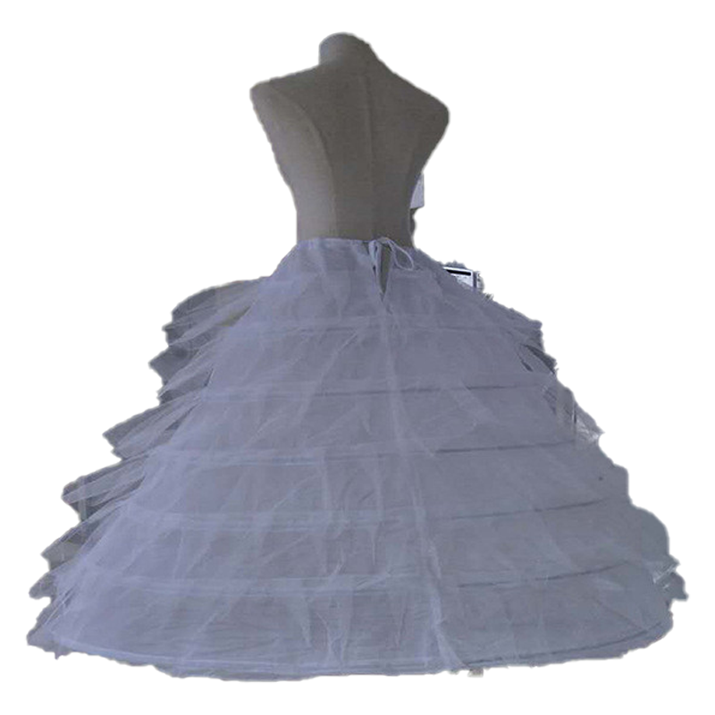 Big White Petticoats Super Puffy Ball Gown Slip Underskirt For Adult Wedding Formal Dress Large 6 Hoops Long Crinoline Brand New