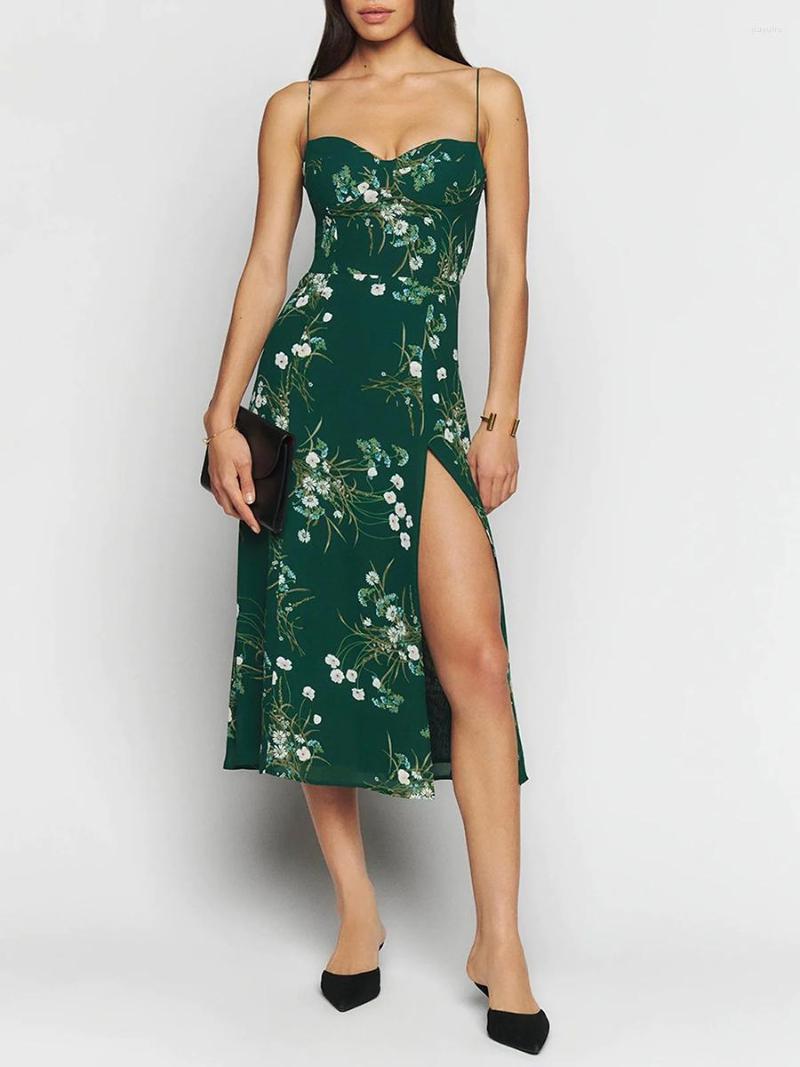 Casual Dresses Elegant Floral Print Bodycon Dress With Split Hem And Spaghetti Straps - Perfect For Parties Nights Out, Blue green white
Casual Dresses Elegant Floral Print Bodycon Dress With Split Hem And Spaghetti Straps - Perfect For Parties Nights Out, Blue green white