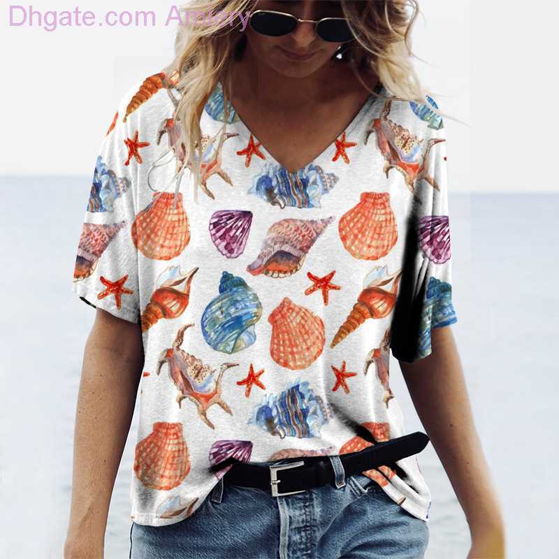 Women' T-shirt Tops Tee Ladies Ocean Fashion Casual Short Sleeve Digital Print Blouses V-Neck Summer Top Tshirts Woman Clothing Shirts, White
Women' T-shirt Tops Tee Ladies Ocean Fashion Casual Short Sleeve Digital Print Blouses V-Neck Summer Top Tshirts Woman Clothing Shirts, White