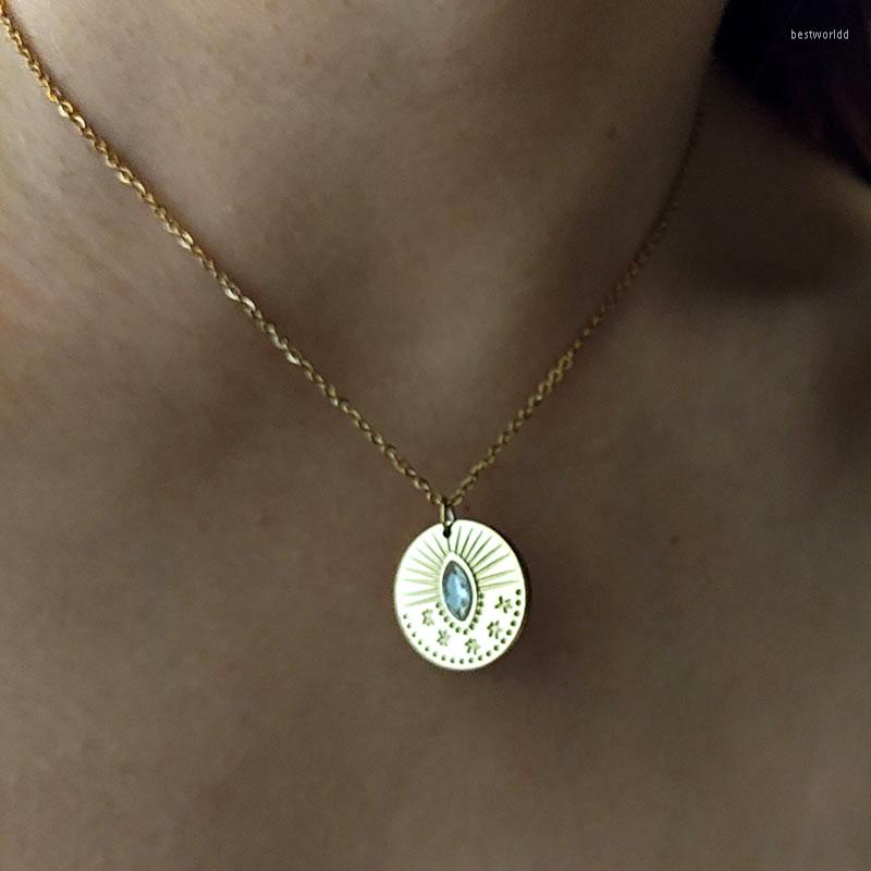 Pendant Necklaces Sun Star Eye Stone Coin Stainless Steel For Women Vintage Handmade Elegant Waterproof Jewelry
Pendant Necklaces Sun Star Eye Stone Coin Stainless Steel For Women Vintage Handmade Elegant Waterproof Jewelry