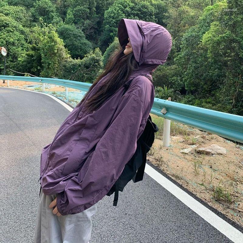 Women's Jackets Oversized Hooded Long Sleeve Jacket Women Zipper Sweatshirt Casual Loose Coat Sun Protection Korean Fashion Student, Purple
Women's Jackets Oversized Hooded Long Sleeve Jacket Women Zipper Sweatshirt Casual Loose Coat Sun Protection Korean Fashion Student, Purple