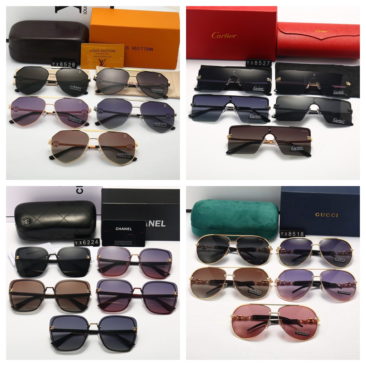AAAAA Dupe Top Luxury with Logo High Quality Polarized Sunglasses Brand Designer Luxury Summer Lady Sunglass Vintage Oversized Sun Glasses For Trendy, G8518-3
AAAAA Dupe Top Luxury with Logo High Quality Polarized Sunglasses Brand Designer Luxury Summer Lady Sunglass Vintage Oversized Sun Glasses For Trendy, G8518-3