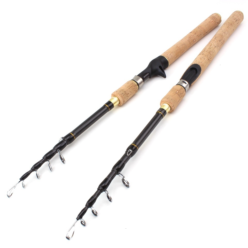 

Spinning Rods Promotion 1.8m 2.1m 2.4m 2.7m Spinning Fishing Rod M power Hard Telescopic Carbon Fiber Travel pole wooden handle 230627