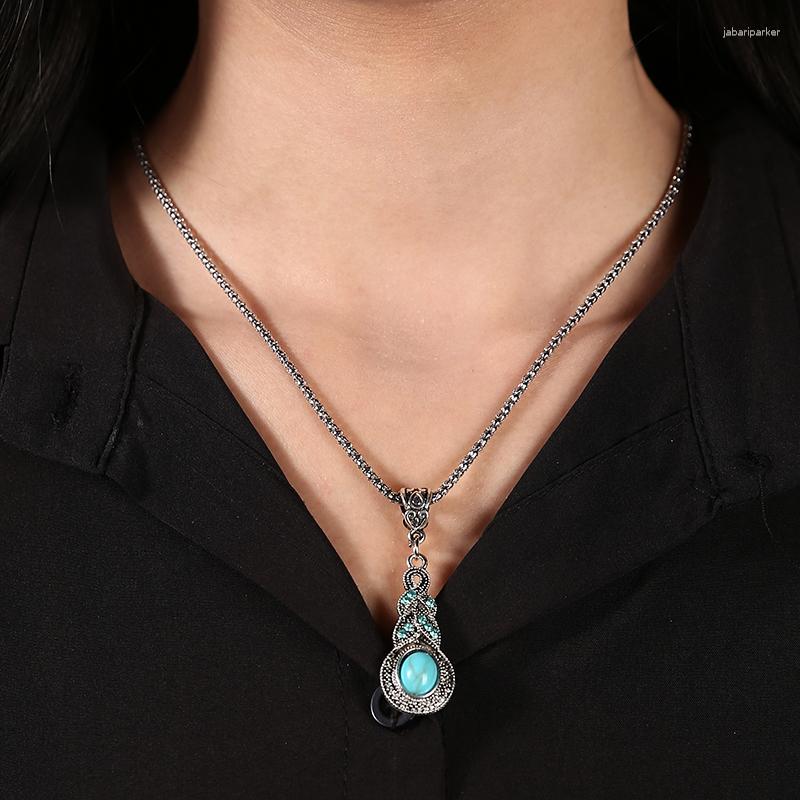 Pendant Necklaces Shellhard Ethnic Collar Choker Necklace Vintage Synthetic Green Stone Chain Fashion Jewelry For Women Gift
Pendant Necklaces Shellhard Ethnic Collar Choker Necklace Vintage Synthetic Green Stone Chain Fashion Jewelry For Women Gift