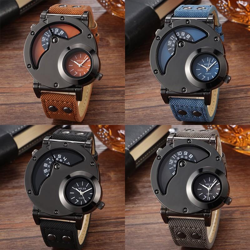 Wristwatches Fashion Casual Denim Strap Men's Watch Personality Large Dial Dual Movement Canvas Clock Timer, Style-4
Wristwatches Fashion Casual Denim Strap Men's Watch Personality Large Dial Dual Movement Canvas Clock Timer, Style-4