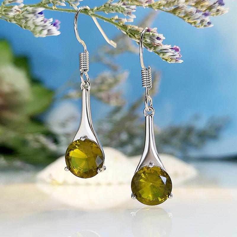 Dangle Earrings Trendy Olive Green Stone Wedding Simple Fashion Silver Color Round Crystal Zircon Drop Women Gift
Dangle Earrings Trendy Olive Green Stone Wedding Simple Fashion Silver Color Round Crystal Zircon Drop Women Gift