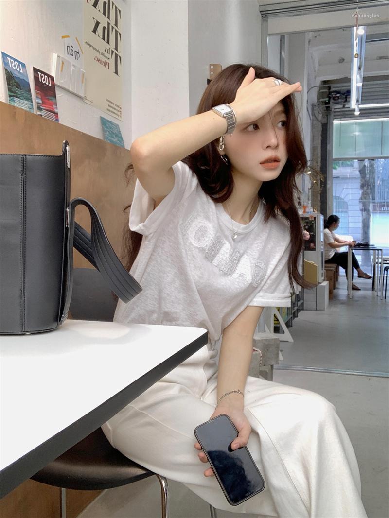 Women's T Shirts GBG3846 Vintage Embroidery Letter Short Sleeve T-shirt 2023 Design Feel Loose Versatile Round Neck Top, Beige
Women's T Shirts GBG3846 Vintage Embroidery Letter Short Sleeve T-shirt 2023 Design Feel Loose Versatile Round Neck Top, Beige