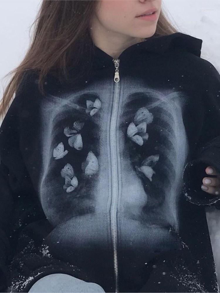 Women's Hoodies Y2k Punk Fashion Skeleton Printed Zip-up Sweatshirt Female Long Sleeve Casual Hoodie Coats Kawaii Clothes E-girl, Black
Women's Hoodies Y2k Punk Fashion Skeleton Printed Zip-up Sweatshirt Female Long Sleeve Casual Hoodie Coats Kawaii Clothes E-girl, Black