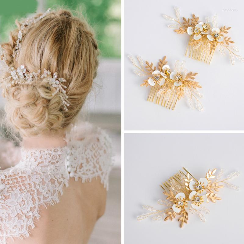 Hair Clips & Barrettes Bride Golden Leaf Flower Comb Wedding Accessories Bridesmaid Jewelry
Hair Clips & Barrettes Bride Golden Leaf Flower Comb Wedding Accessories Bridesmaid Jewelry
