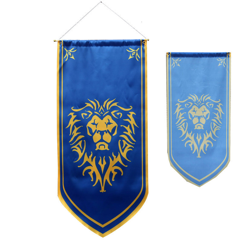 Banner Flags 57x130cm Game WOW Version Alliance Flag For The Horde Flag Banner Lion World of War craf Movie Horde Wall Hanging Banner 230627