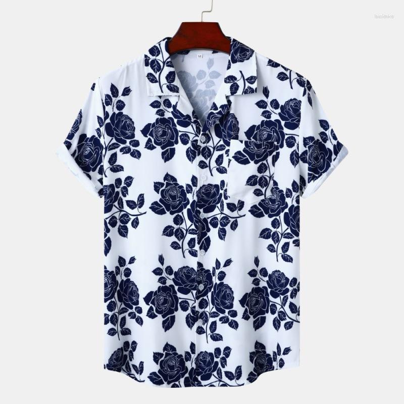 Men's Casual Shirts Men's Men's Short-sleeved Flower Shirt Beach Ice Rose Print Shir, Blue
Men's Casual Shirts Men's Men's Short-sleeved Flower Shirt Beach Ice Rose Print Shir, Blue
