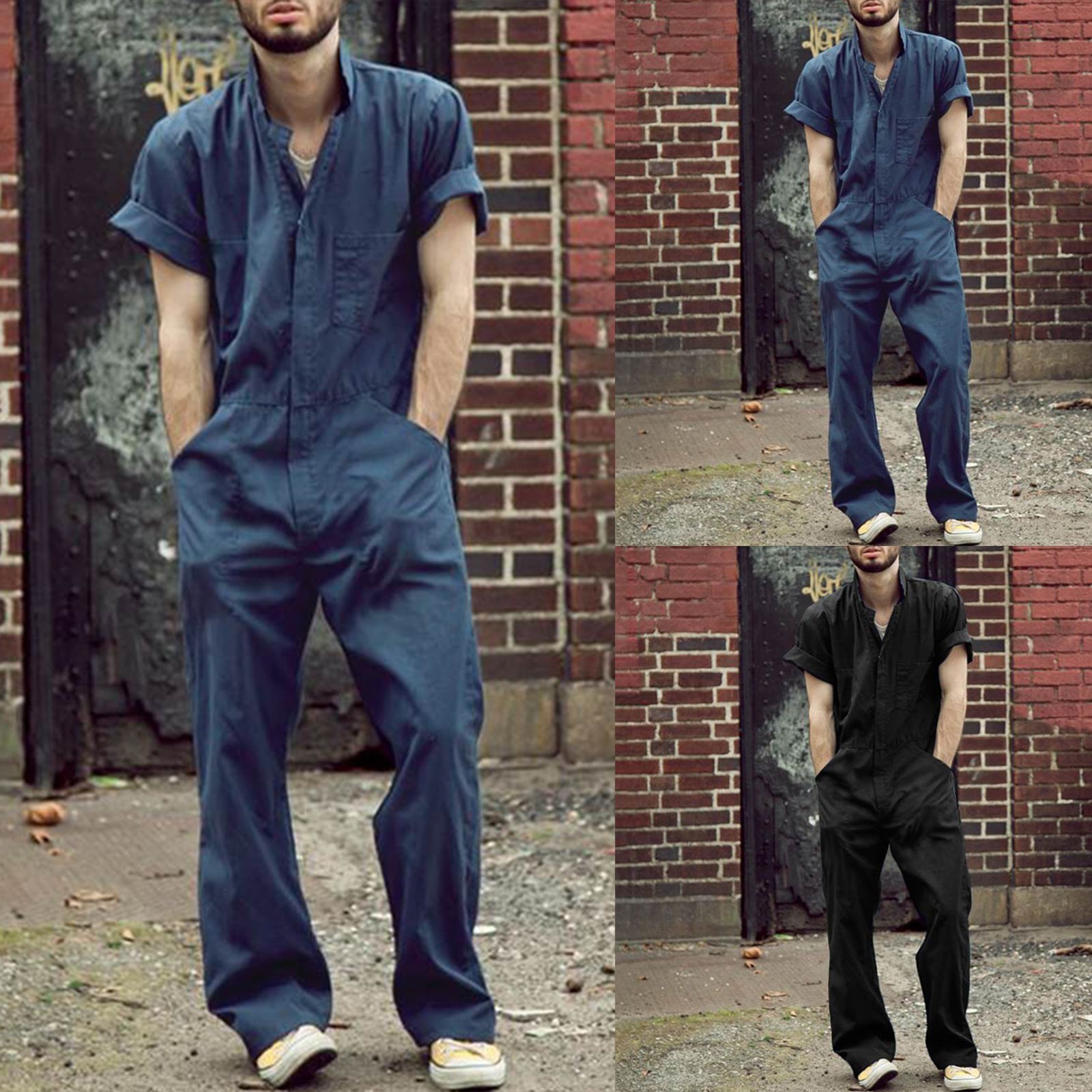 Men's Jeans 2023 Men Solid Color Jumpsuit Playsuit Buttons Casual Cargo Clothes Overalls Turn Down Collar Long Sleeve Oversized Waist Pants 230628, Blue
Men's Jeans 2023 Men Solid Color Jumpsuit Playsuit Buttons Casual Cargo Clothes Overalls Turn Down Collar Long Sleeve Oversized Waist Pants 230628, Blue