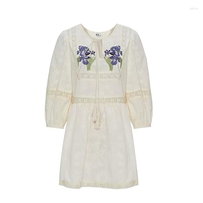 Casual Dresses DISCVRY Women Chic Embroidery White Oversized Mini Vintage Dress Long Puff Sleeve O Neck Elegant Loose Mujer Vestidos, Beige
Casual Dresses DISCVRY Women Chic Embroidery White Oversized Mini Vintage Dress Long Puff Sleeve O Neck Elegant Loose Mujer Vestidos, Beige