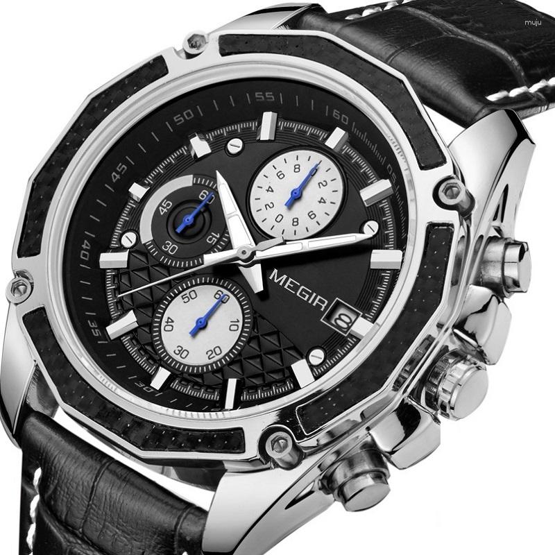 Wristwatches MEGIR Original Casual Business Quartz Men Wristwatch Military Waterproof Leather Sport Chronograph Male Clock Relogio Masculino, 19sv
Wristwatches MEGIR Original Casual Business Quartz Men Wristwatch Military Waterproof Leather Sport Chronograph Male Clock Relogio Masculino, 19sv