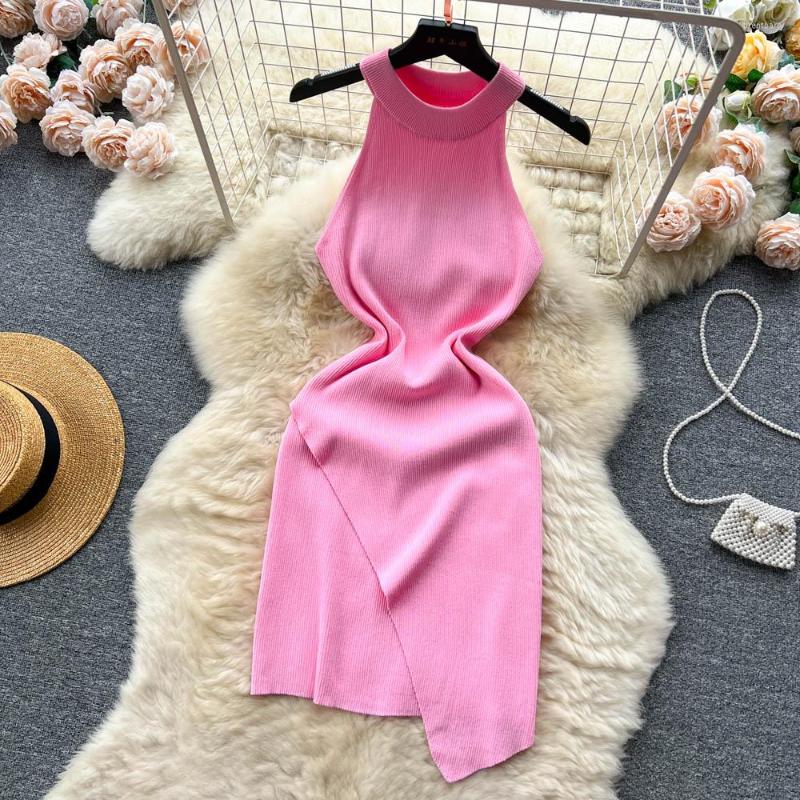 Casual Dresses Summer Irregular Women's Knitted Wrap Halter 2023 High Waist Sleeveless Office Sheath Pencil Pink Dress Female, Green
Casual Dresses Summer Irregular Women's Knitted Wrap Halter 2023 High Waist Sleeveless Office Sheath Pencil Pink Dress Female, Green