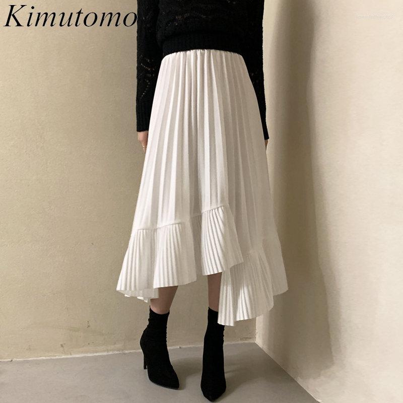 Skirts Kimutomo Elegant Loose Solid Folds Irregular Hem Design Skirt Woman Gentle High Waist Ruffles Splicing Simple Pleated Ins, White
Skirts Kimutomo Elegant Loose Solid Folds Irregular Hem Design Skirt Woman Gentle High Waist Ruffles Splicing Simple Pleated Ins, White