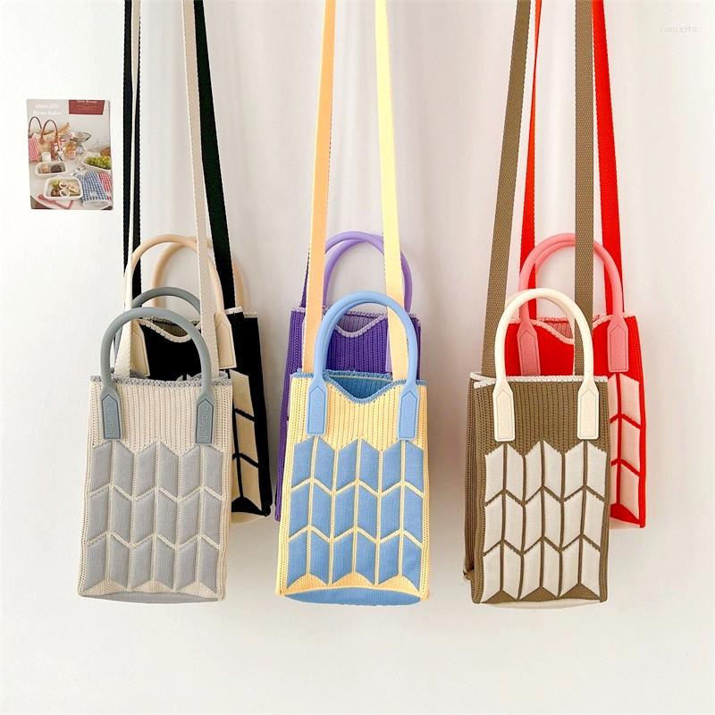 Shoulder Bags Handmade Knit Handbag Women Candy Color Crossbody Bag Casual Geometric Mobile Phone Student Summer Water Cup, Pink grey
Shoulder Bags Handmade Knit Handbag Women Candy Color Crossbody Bag Casual Geometric Mobile Phone Student Summer Water Cup, Pink grey