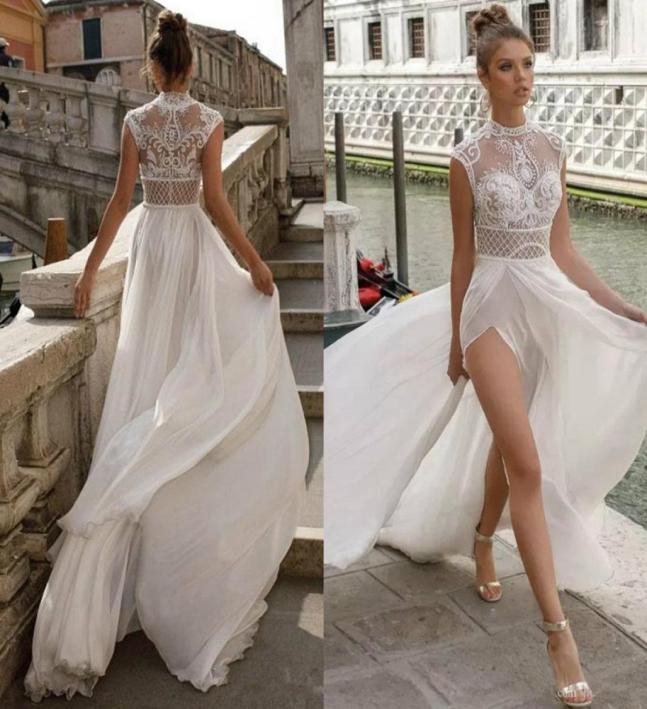 New Julie Vino Beach Wedding Dresses A Line Sexy High Split Cheap Deep V Neck Illusion Lace Applique Bohemian Bridal Gowns Robe De7848413, Champagne
New Julie Vino Beach Wedding Dresses A Line Sexy High Split Cheap Deep V Neck Illusion Lace Applique Bohemian Bridal Gowns Robe De7848413, Champagne