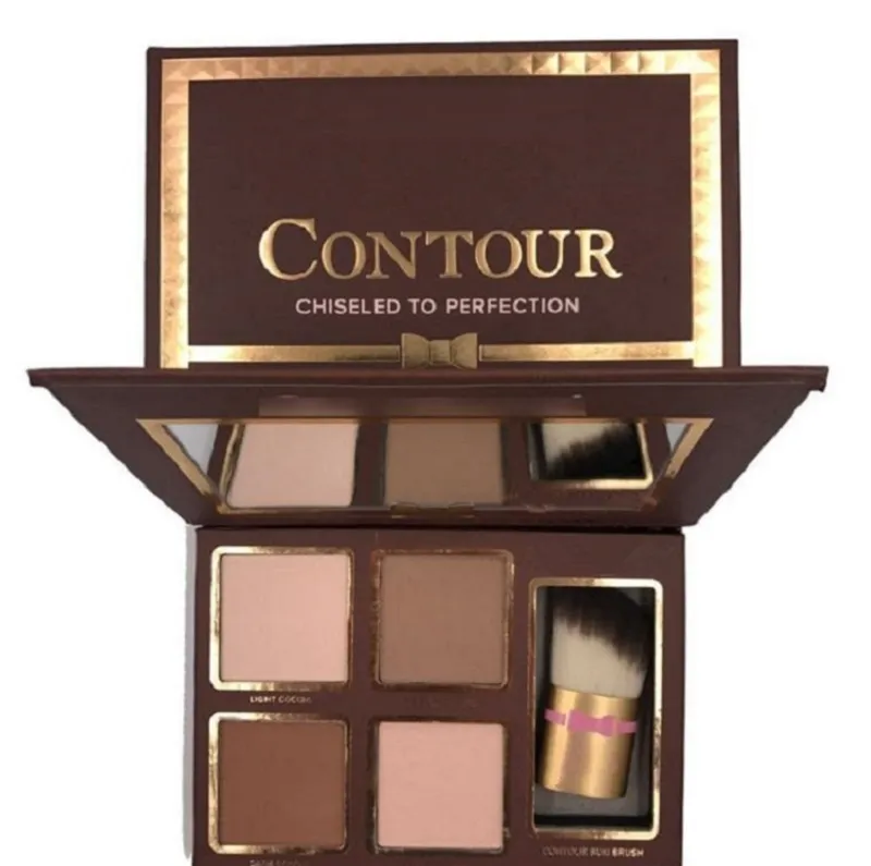 COCOA 4 Colors Make Up Highlighters Palette Nude Color Cosmetics Face Concealer Chocolate Matte Eyeshadow With Brush FREE SHIPPING