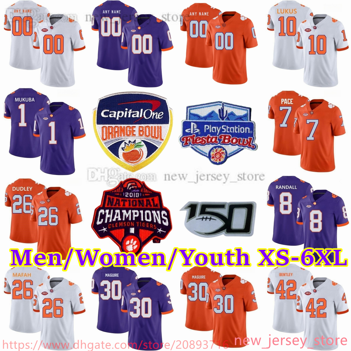 Custom S- NCAA College Clemson Football Stitched Jerseys 18 Hunter Helms 2 Cade Klubnik 14 Trent Pearman 12 Paul Tyson 17 Christopher Vizzina 19 Keith Adams Jr, Add orange bowl patch
Custom S- NCAA College Clemson Football Stitched Jerseys 18 Hunter Helms 2 Cade Klubnik 14 Trent Pearman 12 Paul Tyson 17 Christopher Vizzina 19 Keith Adams Jr, Add orange bowl patch