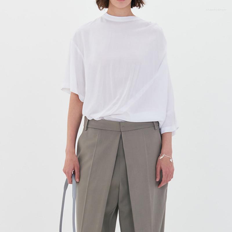 Women' T Shirts Irregular T-shirt Loose Shoulder Fold Simple Solid Color Short-sleeved Top Women' Summer Clothing, Lo t-shirt dark blue
Women' T Shirts Irregular T-shirt Loose Shoulder Fold Simple Solid Color Short-sleeved Top Women' Summer Clothing, Lo t-shirt dark blue