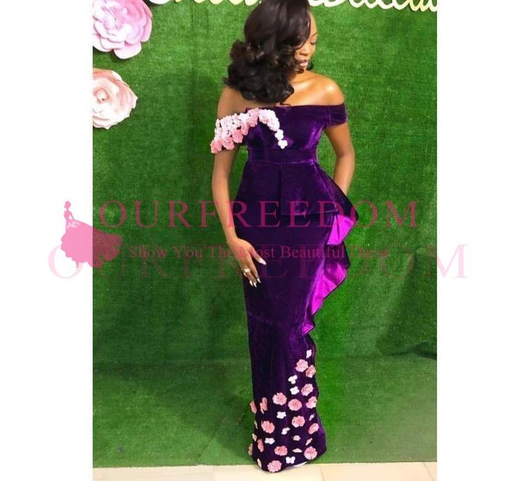 2020 Aso Ebi Style Off The Shoulder Prom Dresses Purple Velvet With 3D Flora Appliques Ruffles Niger Style Formal Evening Occasion7902377, Green
2020 Aso Ebi Style Off The Shoulder Prom Dresses Purple Velvet With 3D Flora Appliques Ruffles Niger Style Formal Evening Occasion7902377, Green