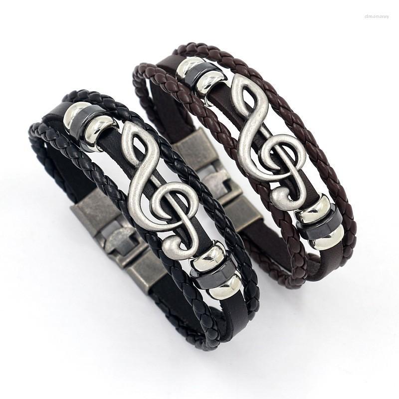 Strand Alloy Musical Note Design Multilayer Handmade Wove Leather Bracelet Vintage Men Rocker Fashion Hand Chian Jewelry Accessory Gift
Strand Alloy Musical Note Design Multilayer Handmade Wove Leather Bracelet Vintage Men Rocker Fashion Hand Chian Jewelry Accessory Gift
