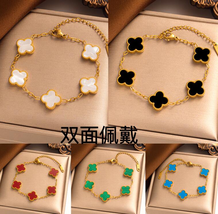 Jewelry Sets Fashion Brand Designer Bracelet Earrings Necklace Ring Titanium Women Side Design Four Leaf Clover Wedding Lovers Gift, One side--#6
Jewelry Sets Fashion Brand Designer Bracelet Earrings Necklace Ring Titanium Women Side Design Four Leaf Clover Wedding Lovers Gift, One side--#6