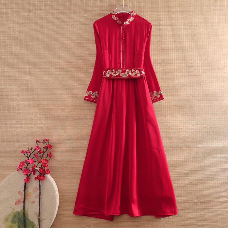 Ethnic Clothing High-end Autumn Women Dress Cheongsam Retro Elegant Embroidery A-line Lady Christmas Party Qipao S-XXL
Ethnic Clothing High-end Autumn Women Dress Cheongsam Retro Elegant Embroidery A-line Lady Christmas Party Qipao S-XXL