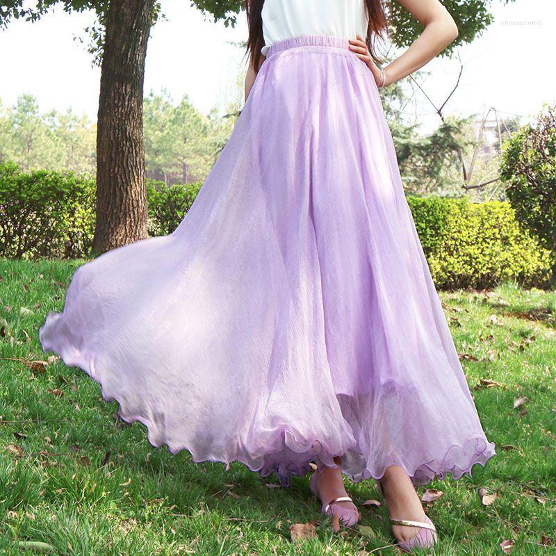 Skirts Women Boho Double Layer Chiffon Long Maxi Woman Beach Casual Summer Ladies Solid Color Skirt Clothing Faldas Q480
Skirts Women Boho Double Layer Chiffon Long Maxi Woman Beach Casual Summer Ladies Solid Color Skirt Clothing Faldas Q480